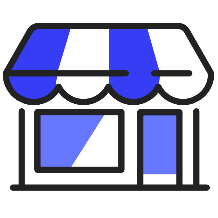 commerce bleu sombre